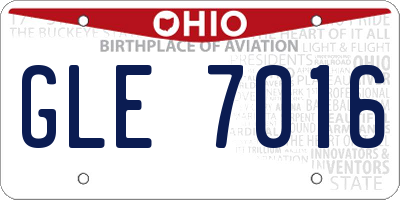 OH license plate GLE7016