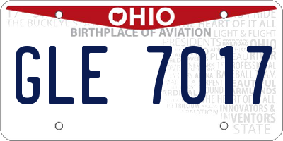 OH license plate GLE7017