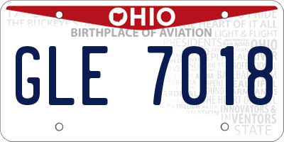 OH license plate GLE7018