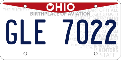 OH license plate GLE7022