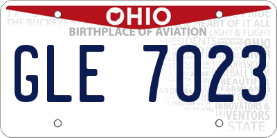 OH license plate GLE7023