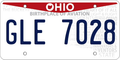 OH license plate GLE7028