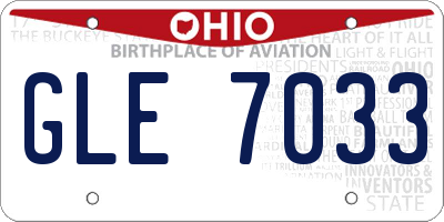 OH license plate GLE7033