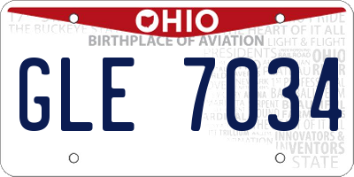 OH license plate GLE7034