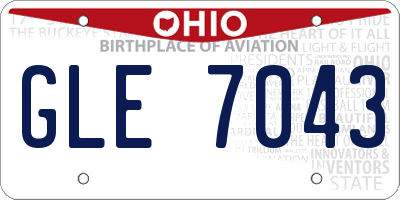 OH license plate GLE7043