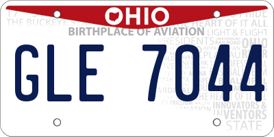 OH license plate GLE7044