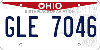 OH license plate GLE7046