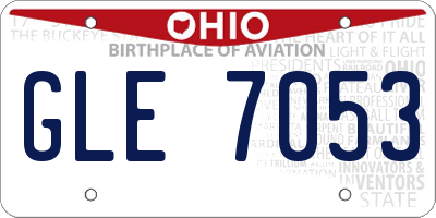 OH license plate GLE7053
