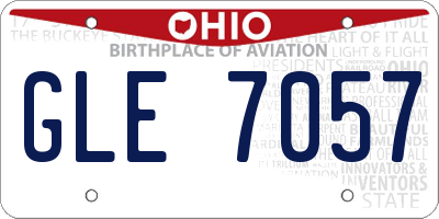 OH license plate GLE7057
