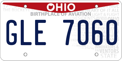 OH license plate GLE7060