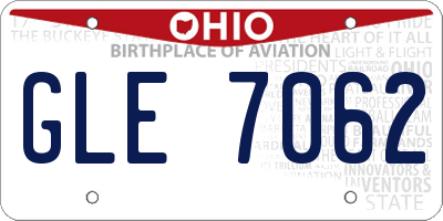 OH license plate GLE7062