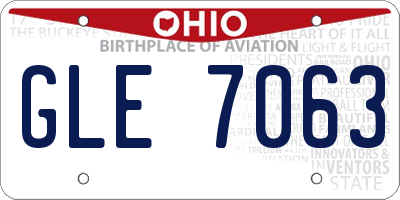 OH license plate GLE7063