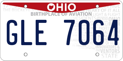 OH license plate GLE7064