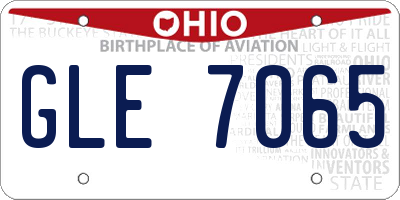 OH license plate GLE7065