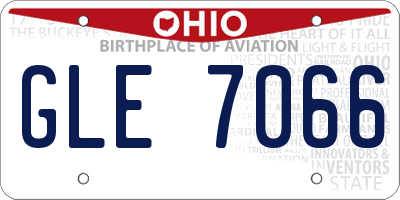 OH license plate GLE7066