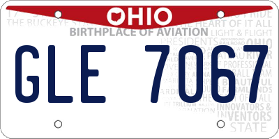 OH license plate GLE7067