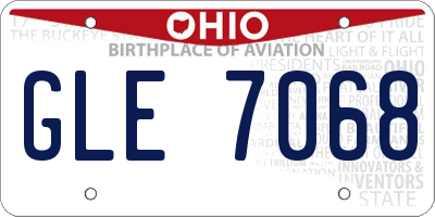 OH license plate GLE7068