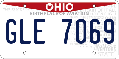 OH license plate GLE7069