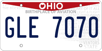 OH license plate GLE7070