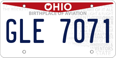 OH license plate GLE7071