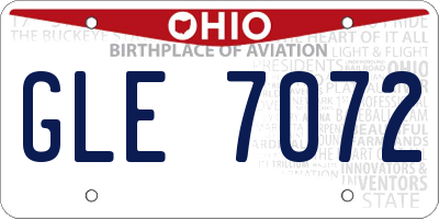 OH license plate GLE7072