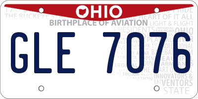 OH license plate GLE7076
