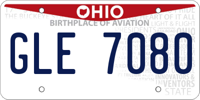 OH license plate GLE7080