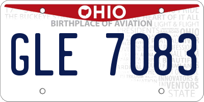 OH license plate GLE7083