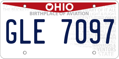 OH license plate GLE7097