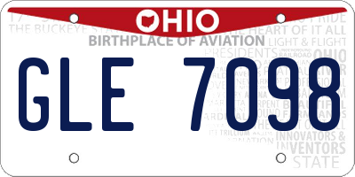 OH license plate GLE7098