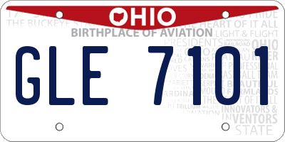 OH license plate GLE7101