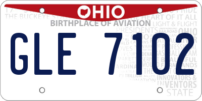 OH license plate GLE7102