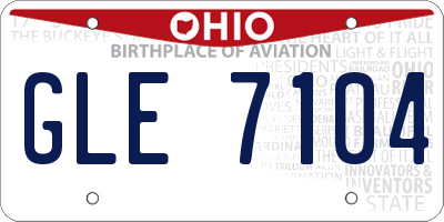 OH license plate GLE7104