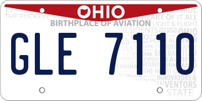 OH license plate GLE7110