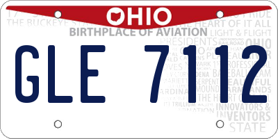 OH license plate GLE7112