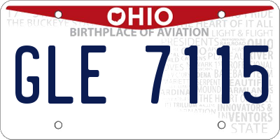 OH license plate GLE7115