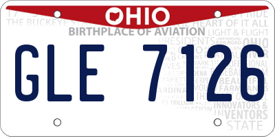 OH license plate GLE7126