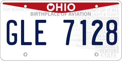 OH license plate GLE7128