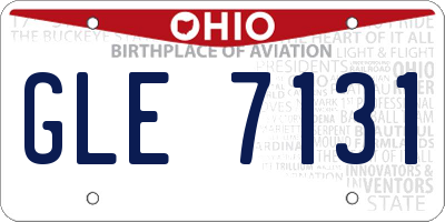 OH license plate GLE7131