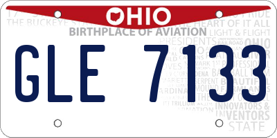 OH license plate GLE7133