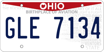 OH license plate GLE7134
