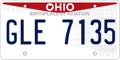 OH license plate GLE7135