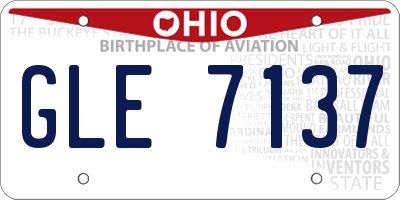OH license plate GLE7137