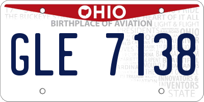 OH license plate GLE7138