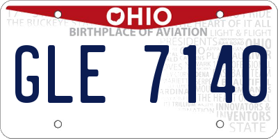 OH license plate GLE7140
