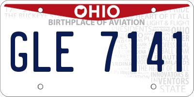 OH license plate GLE7141