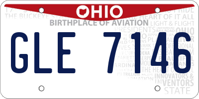 OH license plate GLE7146