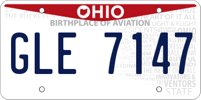 OH license plate GLE7147