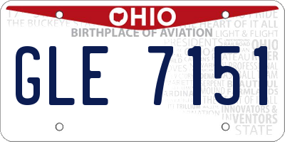 OH license plate GLE7151
