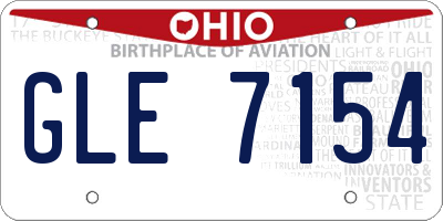 OH license plate GLE7154